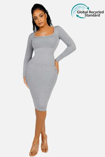 Load image into Gallery viewer, From Day to Night: Seamless Square Neck Shaper Dress for Effortless Style
