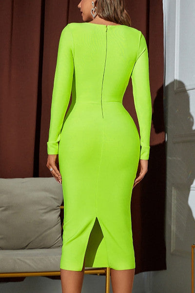 Sultry Sophistication: High-Quality Green Midi Dress for Exquisite Style