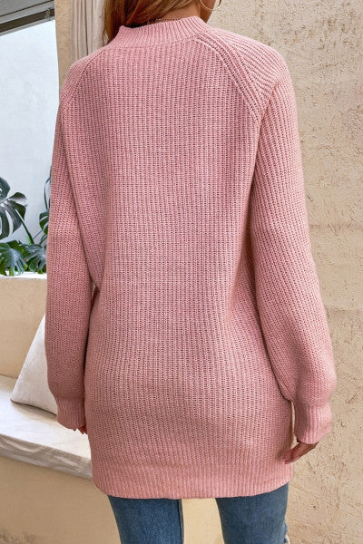 Load image into Gallery viewer, Stylish and Casual Knitted Sweater with Lantern Sleeves and Buttons for Sophisticated Elegance
