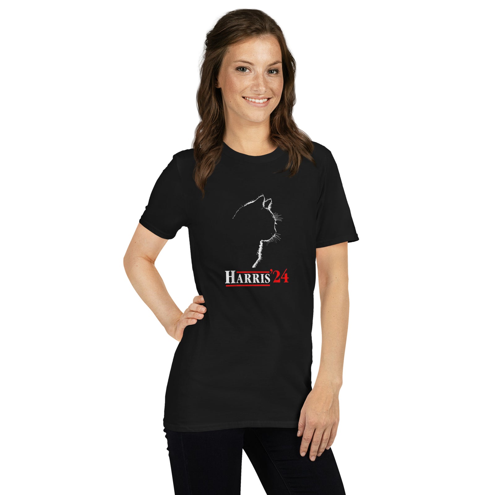 Kamala Harris Cat Short-Sleeve Unisex T-Shirt