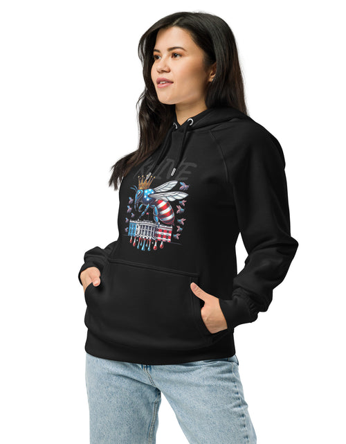 Load image into Gallery viewer, KHIVE - Madam President Kamala Harris Unisex eco raglan hoodie
