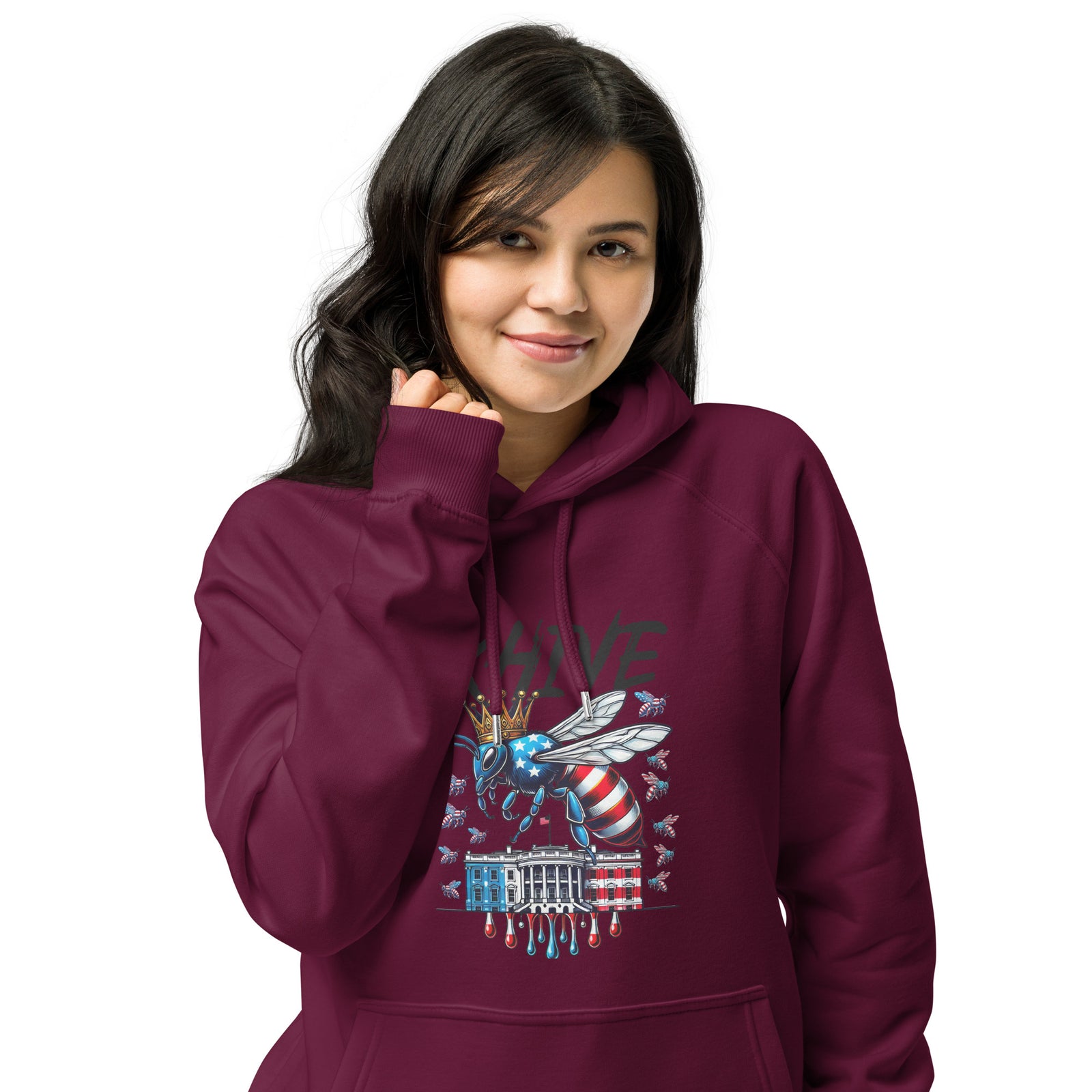 KHIVE - Madam President Kamala Harris Unisex eco raglan hoodie