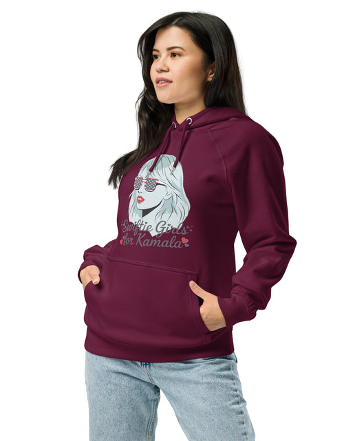 Load image into Gallery viewer, Swiftie&#39;s for Kamala Harris for President Hoodie Unisex eco raglan hoodie
