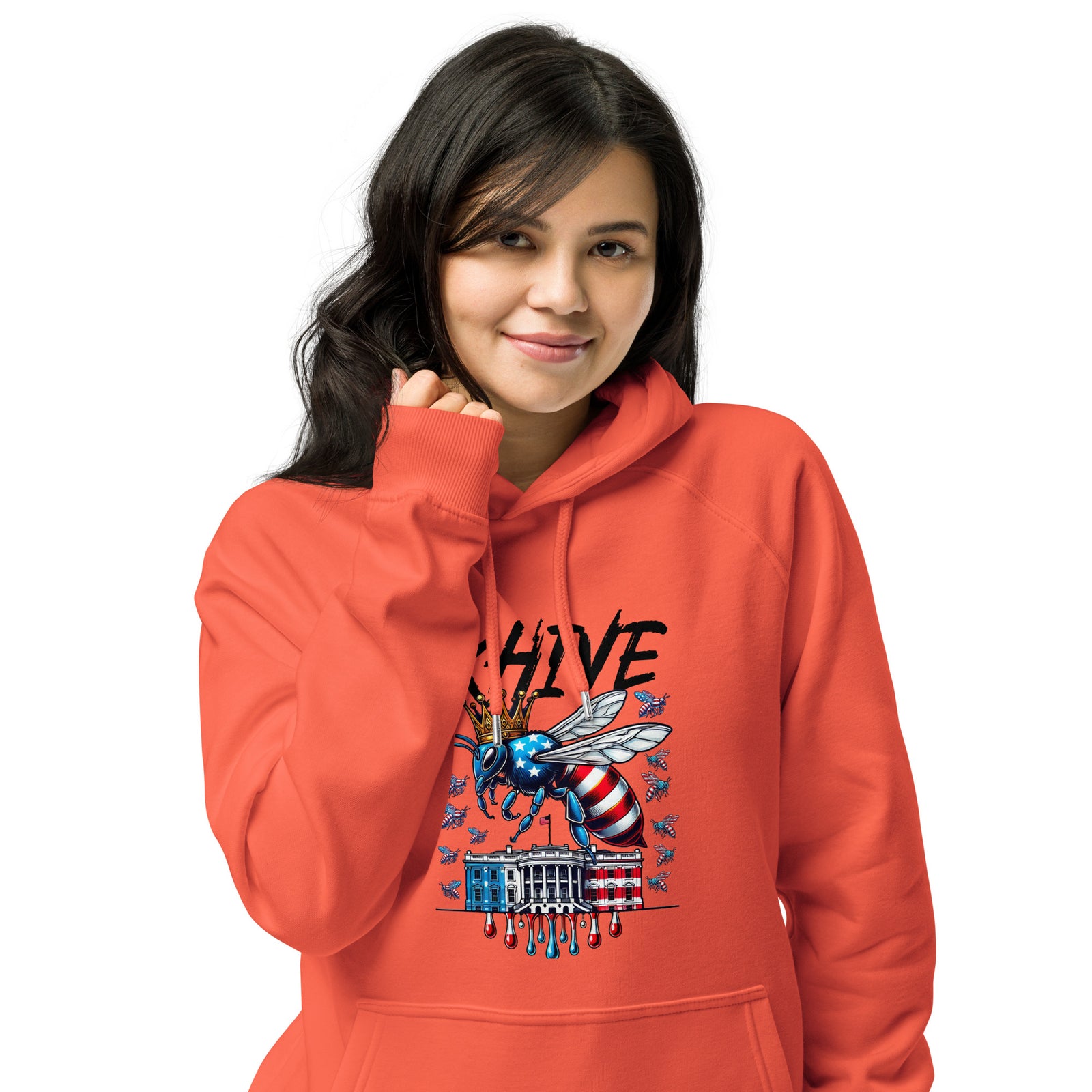 KHIVE - Madam President Kamala Harris Unisex eco raglan hoodie