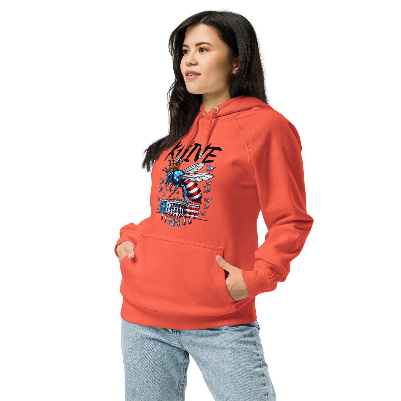 KHIVE - Madam President Kamala Harris Unisex eco raglan hoodie