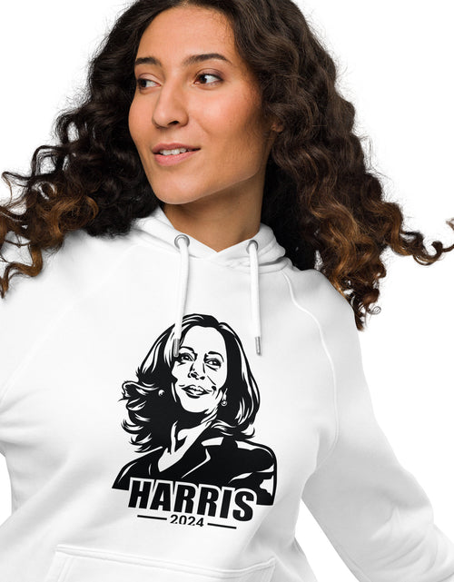 Load image into Gallery viewer, Kamala Harrir Image Unisex eco raglan hoodie
