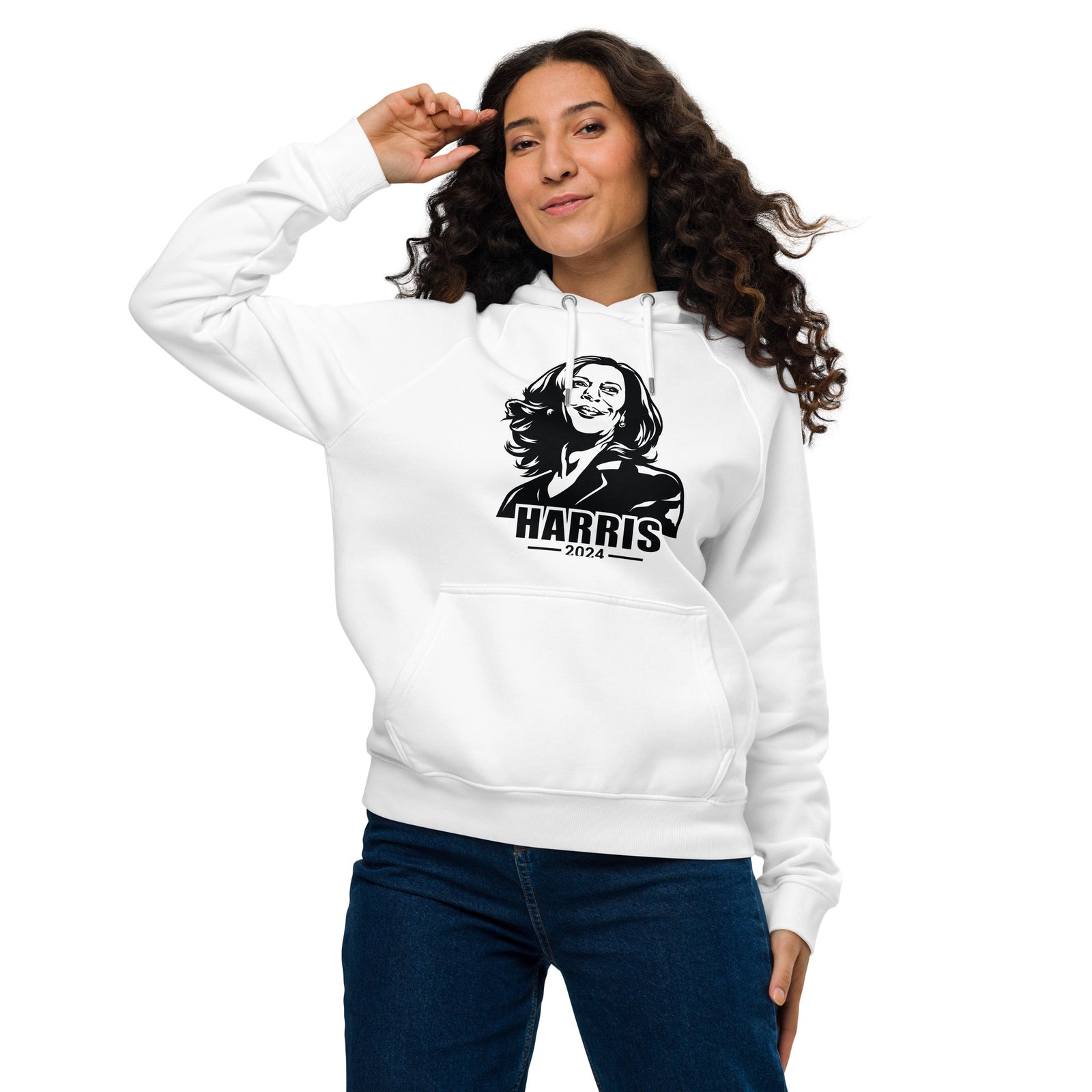 Kamala Harrir Image Unisex eco raglan hoodie