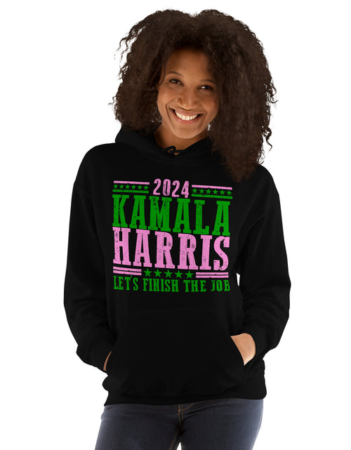 Load image into Gallery viewer, 2024 Kamala Harris - Let&#39;s Finish the Job - Unisex Hoodie
