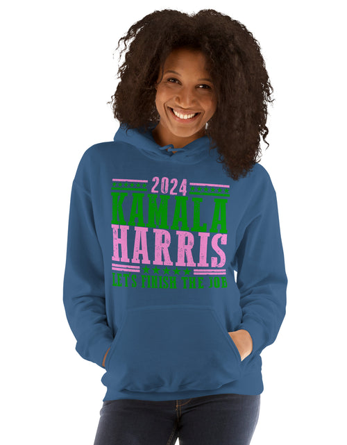 Load image into Gallery viewer, 2024 Kamala Harris - Let&#39;s Finish the Job - Unisex Hoodie
