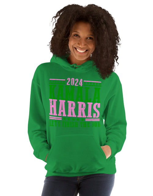 Load image into Gallery viewer, 2024 Kamala Harris - Let&#39;s Finish the Job - Unisex Hoodie
