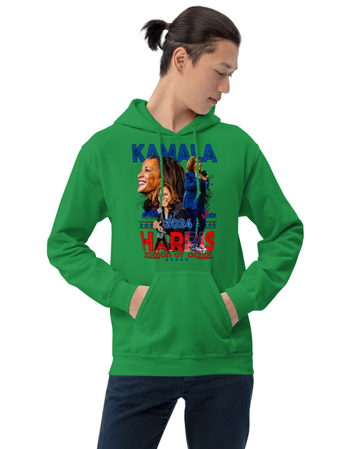 Load image into Gallery viewer, Kamala Harris - A Woman of Action Unisex Hoodie
