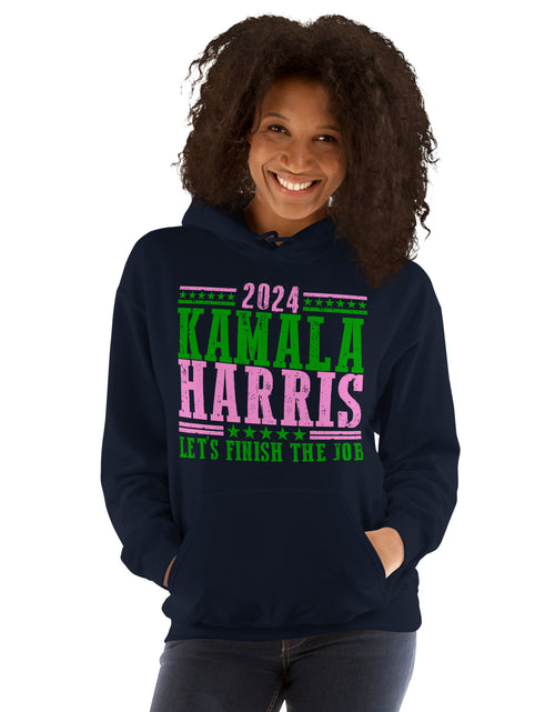 Load image into Gallery viewer, 2024 Kamala Harris - Let&#39;s Finish the Job - Unisex Hoodie
