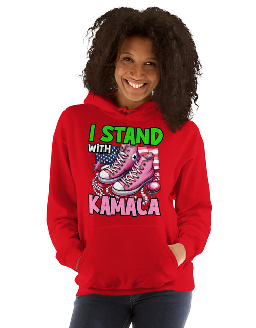 Load image into Gallery viewer, I Stand with  Kamala Unisex Hoodie
