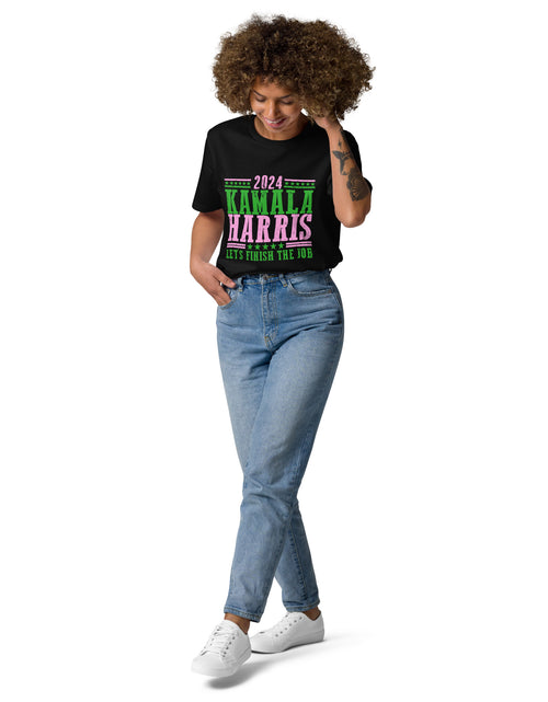 Load image into Gallery viewer, 2024 Kamala Harris - Let&#39;s Finish the Job - Unisex organic cotton t-shirt
