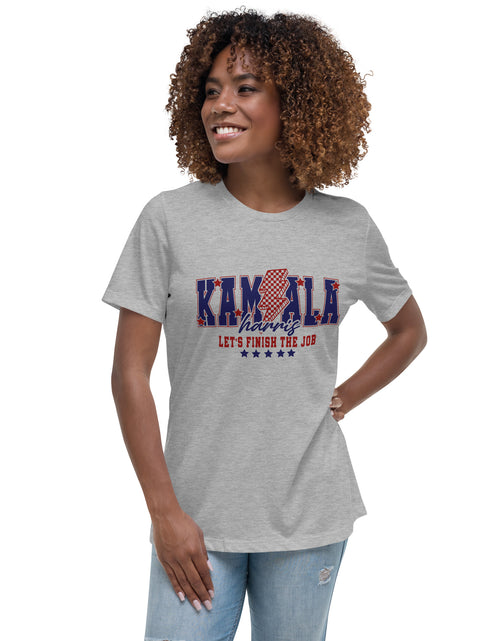 Load image into Gallery viewer, Kamala - Let&#39;s Finish the Job Women&#39;s Relaxed T-Shirt
