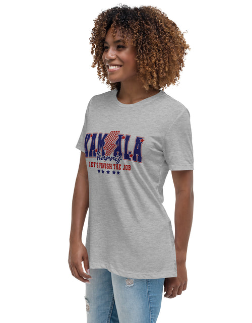 Load image into Gallery viewer, Kamala - Let&#39;s Finish the Job Women&#39;s Relaxed T-Shirt
