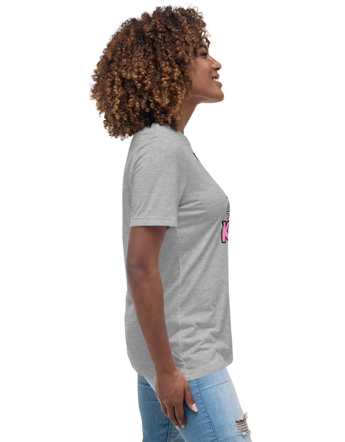 Load image into Gallery viewer, I&#39;m with Kamala - Pink and Green Women&#39;s Relaxed T-Shirt
