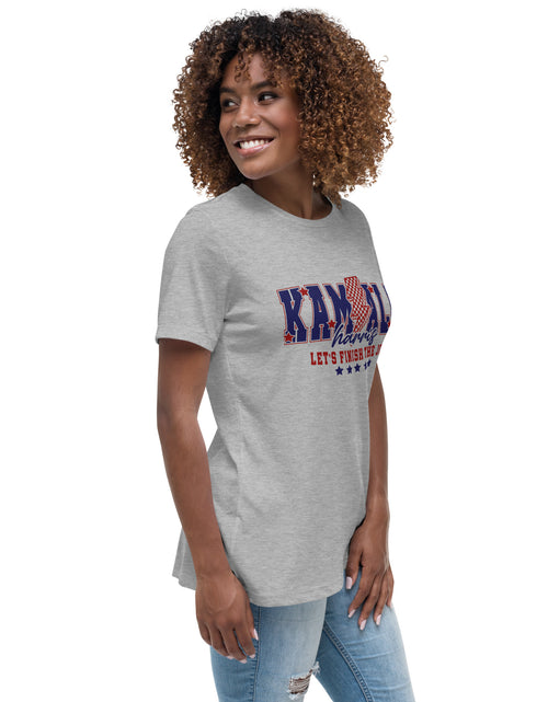 Load image into Gallery viewer, Kamala - Let&#39;s Finish the Job Women&#39;s Relaxed T-Shirt
