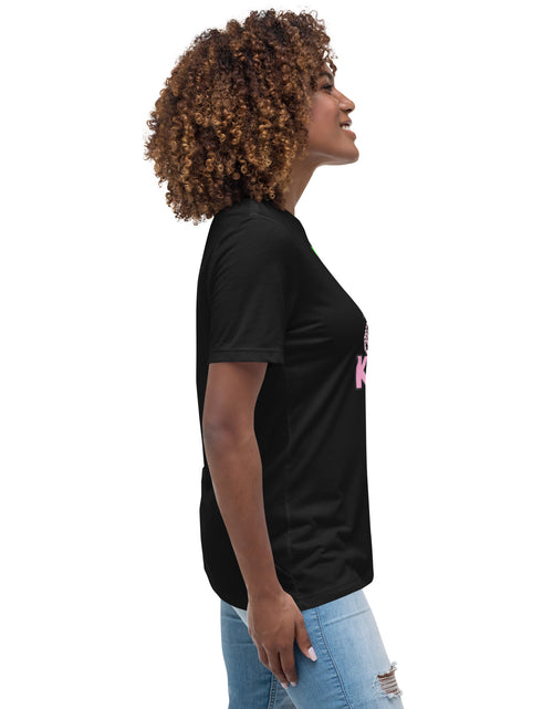 Load image into Gallery viewer, I&#39;m with Kamala - Pink and Green Women&#39;s Relaxed T-Shirt
