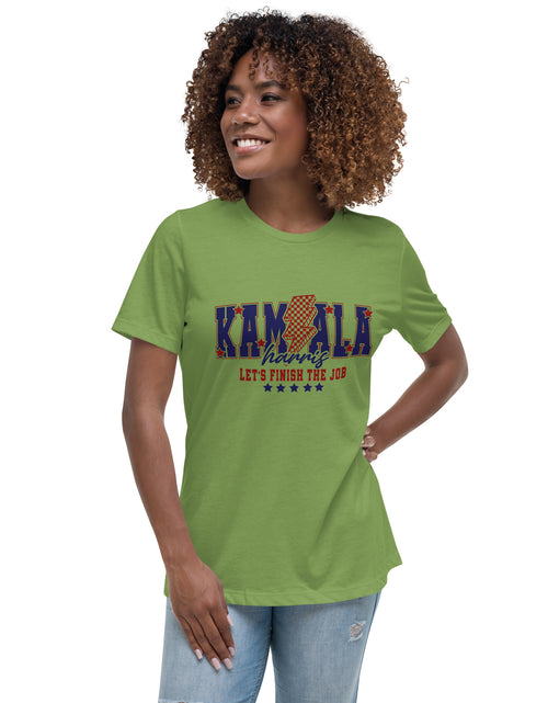 Load image into Gallery viewer, Kamala - Let&#39;s Finish the Job Women&#39;s Relaxed T-Shirt
