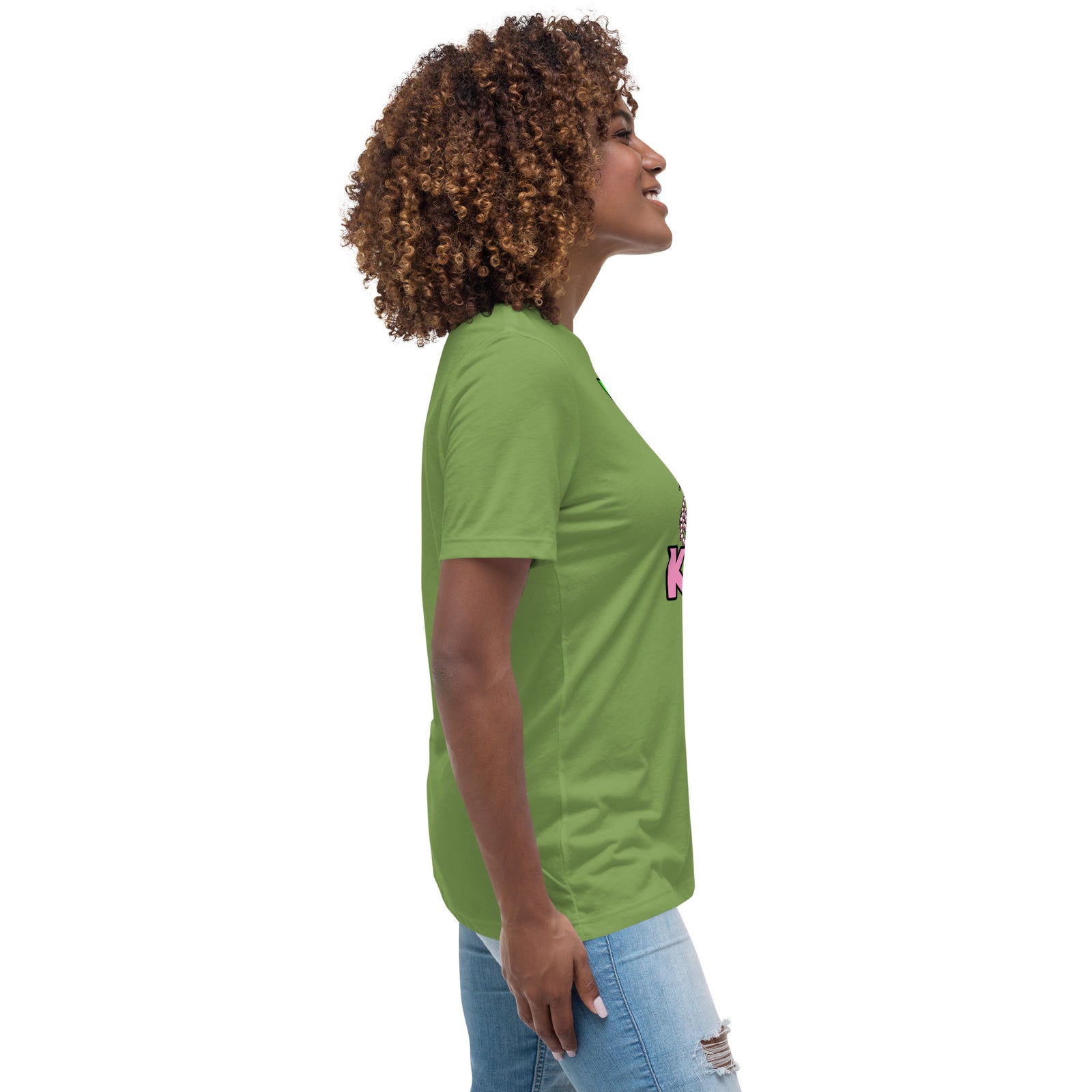 I'm with Kamala - Pink and Green Women's Relaxed T-Shirt