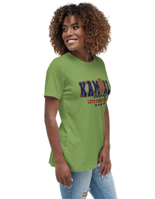 Load image into Gallery viewer, Kamala - Let&#39;s Finish the Job Women&#39;s Relaxed T-Shirt
