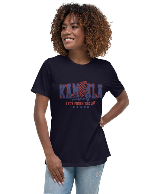 Load image into Gallery viewer, Kamala - Let&#39;s Finish the Job Women&#39;s Relaxed T-Shirt
