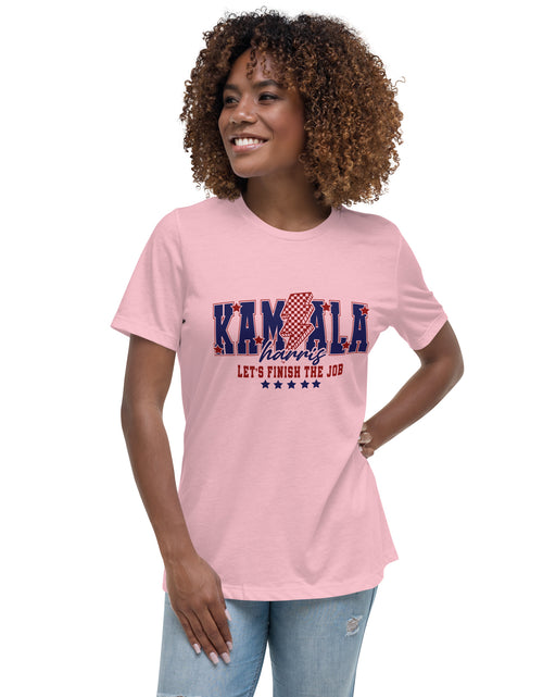 Load image into Gallery viewer, Kamala - Let&#39;s Finish the Job Women&#39;s Relaxed T-Shirt
