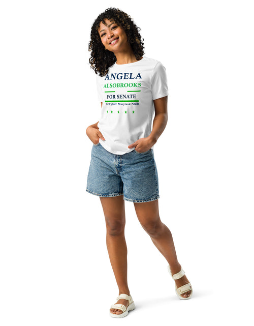 Load image into Gallery viewer, Vote Angela Alsobrook for Senate Women&#39;s Relaxed T-Shirt
