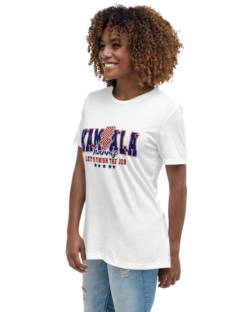 Load image into Gallery viewer, Kamala - Let&#39;s Finish the Job Women&#39;s Relaxed T-Shirt
