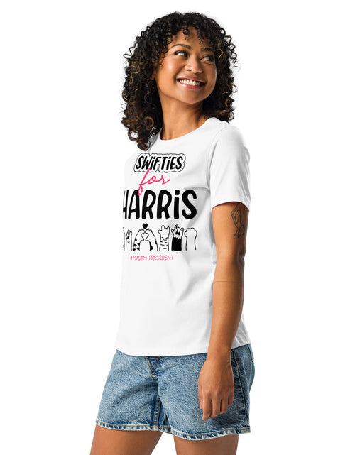 Load image into Gallery viewer, Swifties for Kamala Harris for President Women&#39;s Relaxed T-Shirt
