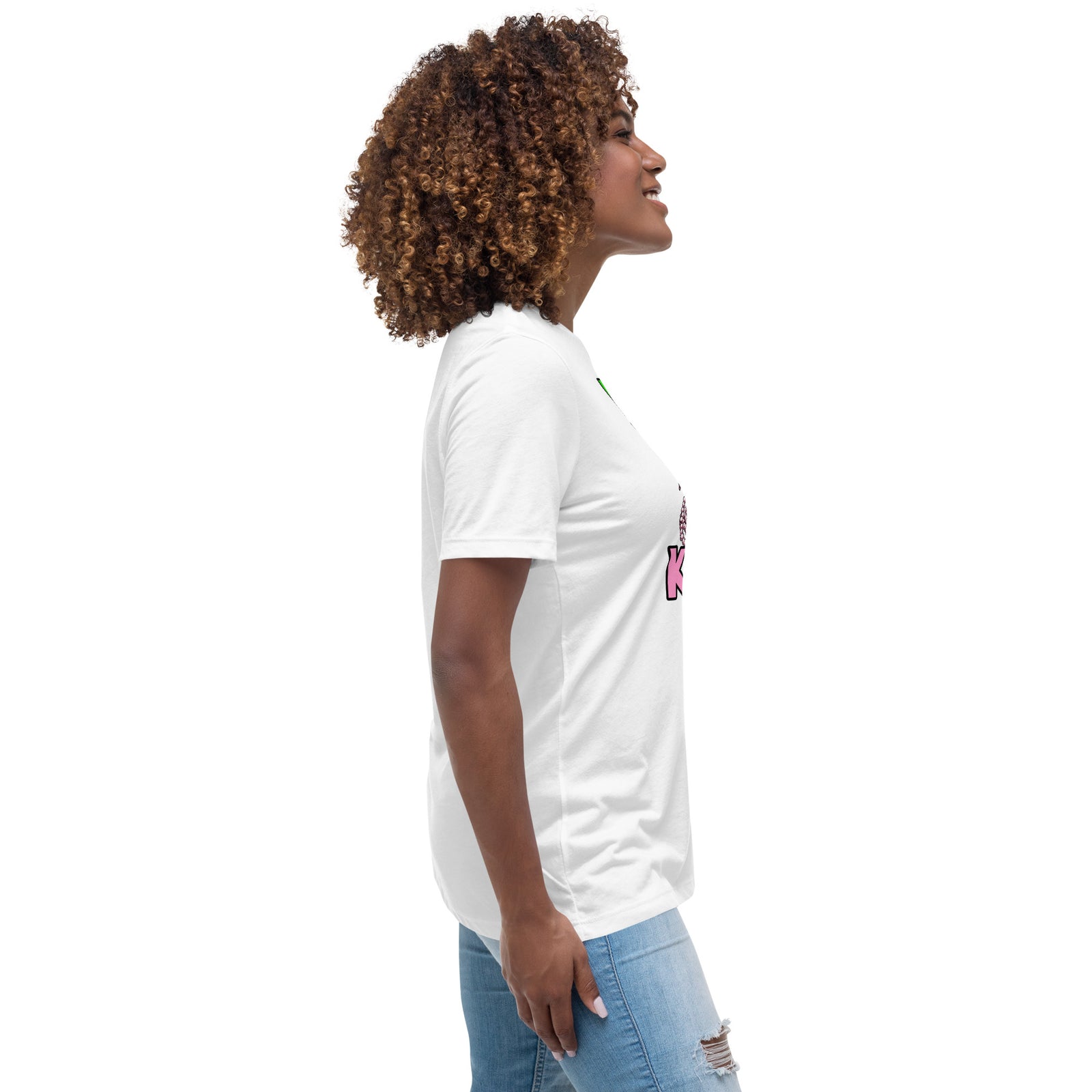 I'm with Kamala - Pink and Green Women's Relaxed T-Shirt