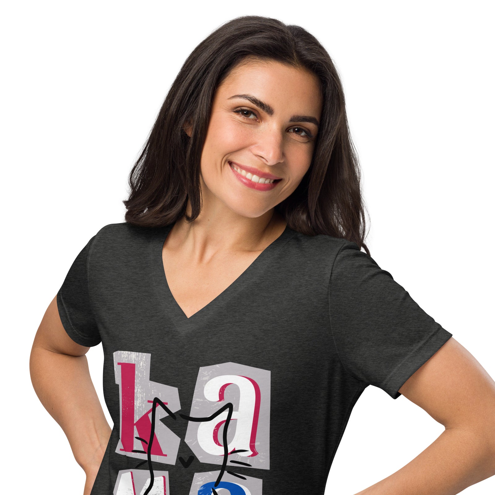 Kamala Blocks Women’s relaxed v-neck t-shirt