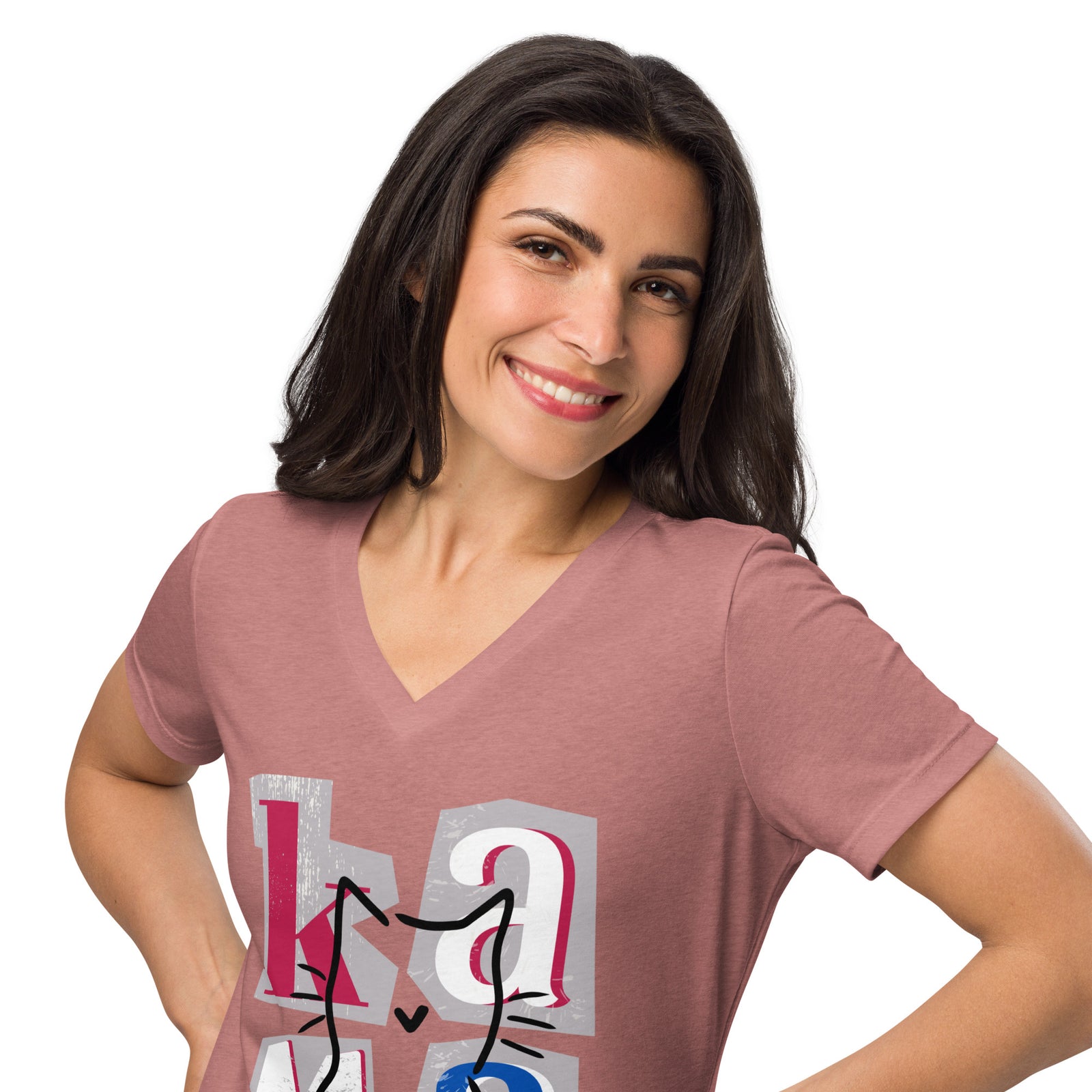 Kamala Blocks Women’s relaxed v-neck t-shirt