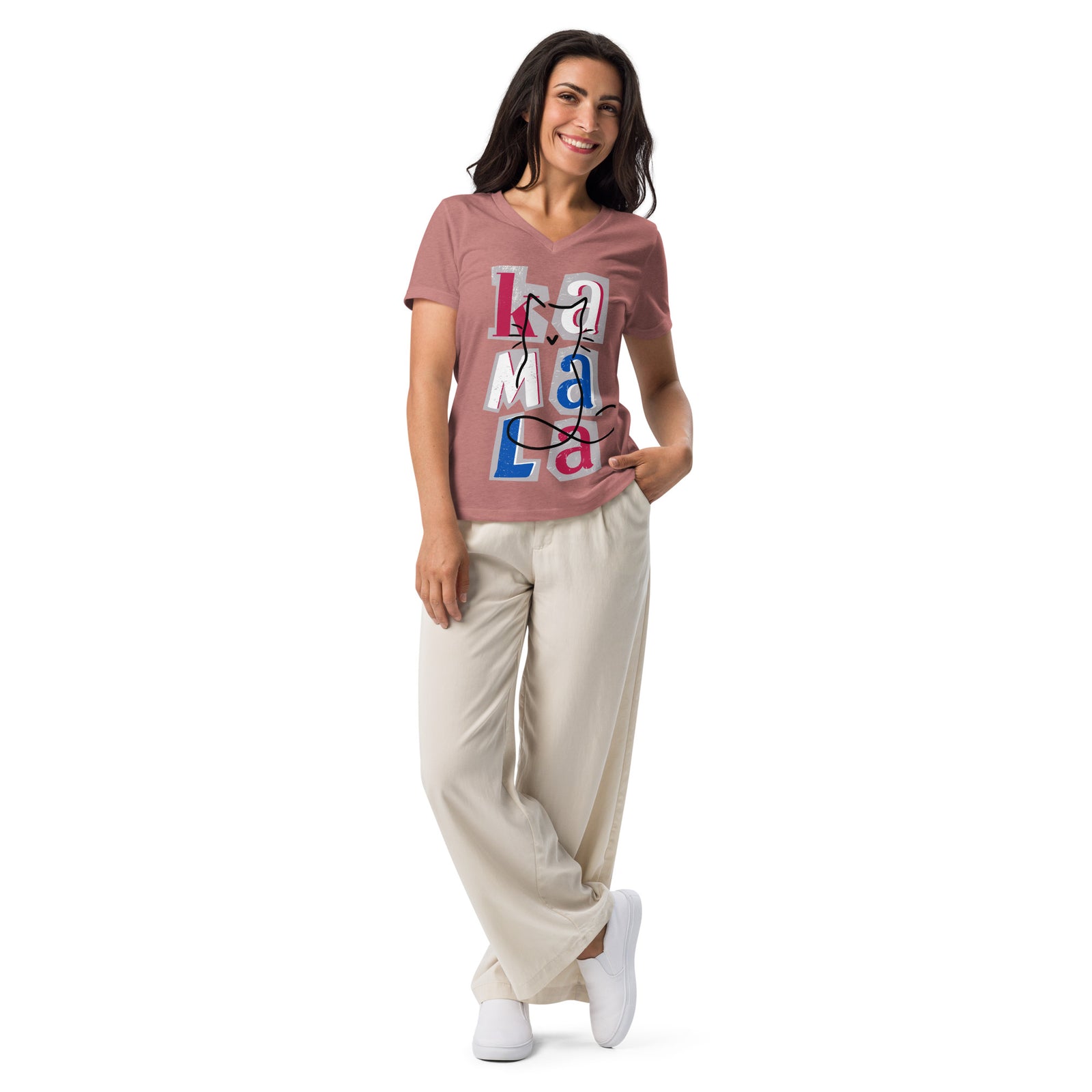 Kamala Blocks Women’s relaxed v-neck t-shirt