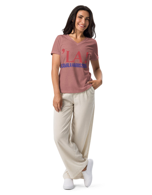 Load image into Gallery viewer, LA! Kamala Harris 2024 Women’s relaxed v-neck t-shirt
