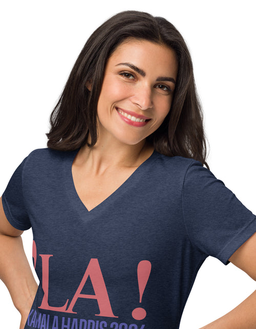 Load image into Gallery viewer, LA! Kamala Harris 2024 Women’s relaxed v-neck t-shirt
