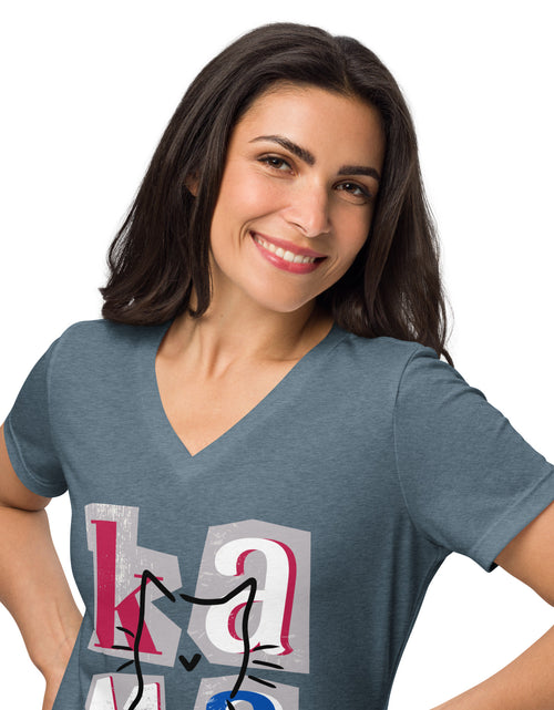 Load image into Gallery viewer, Kamala Blocks Women’s relaxed v-neck t-shirt
