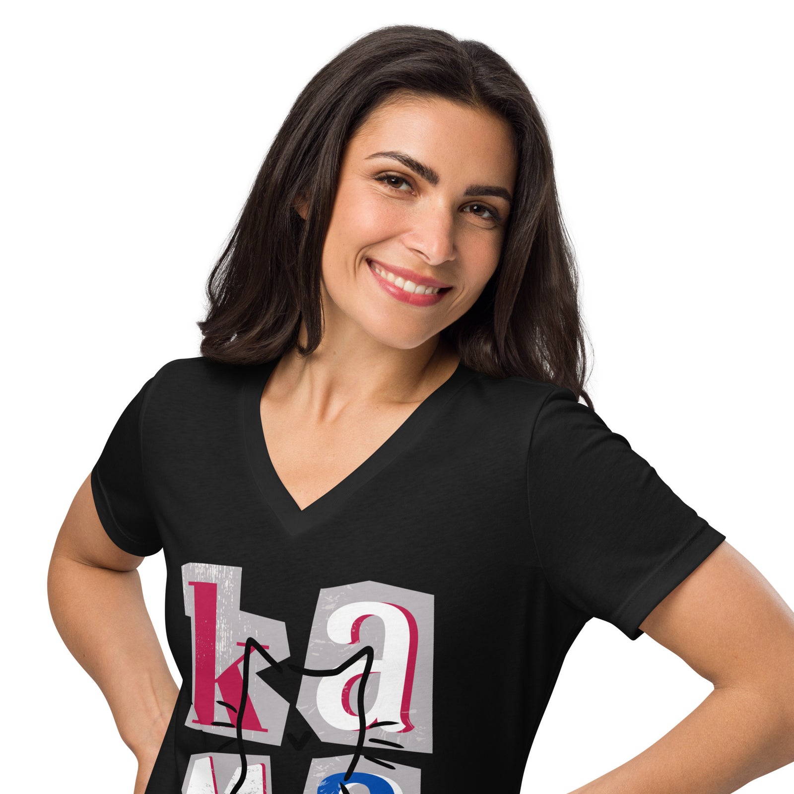 Kamala Blocks Women’s relaxed v-neck t-shirt