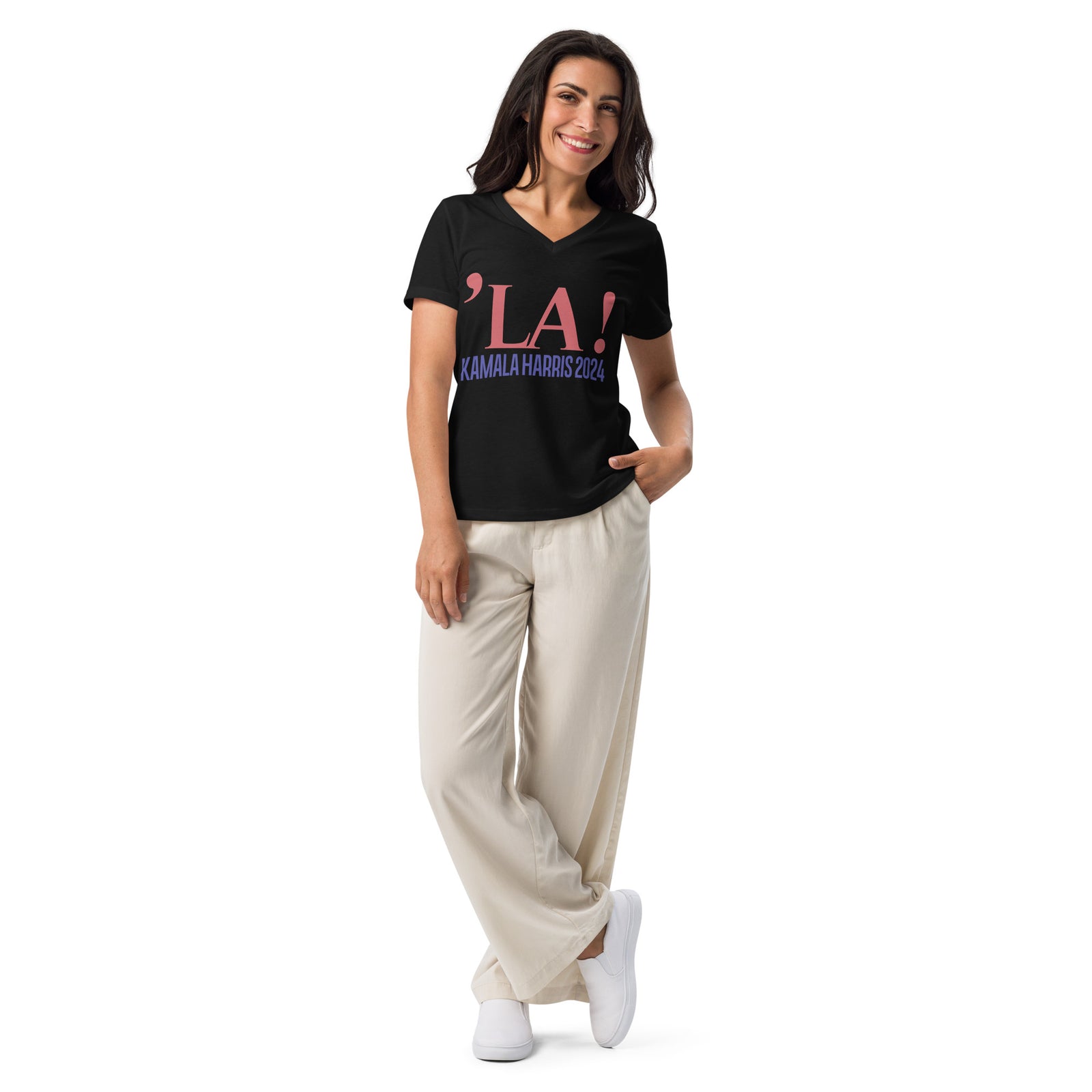 LA! Kamala Harris 2024 Women’s relaxed v-neck t-shirt