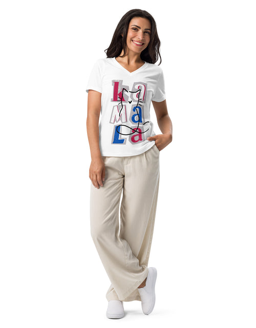 Load image into Gallery viewer, Kamala Blocks Women’s relaxed v-neck t-shirt
