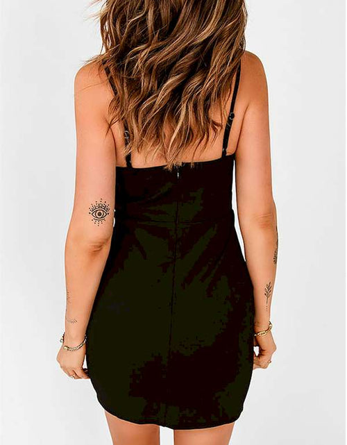 Load image into Gallery viewer, Curve Commander: Black Deep V Neck Backless Bodycon Dress
