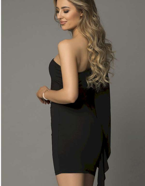 Load image into Gallery viewer, Confident Elegance: One-Shoulder Mini Dress with Asymmetric Flair
