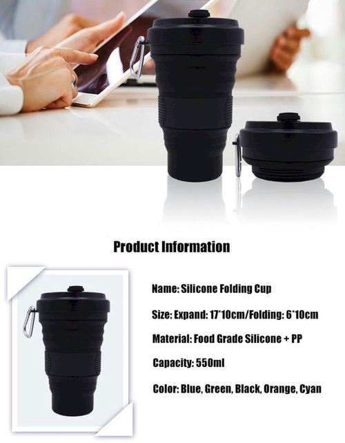 Load image into Gallery viewer, Collapsible Silicone Travel Coffee Cup With Lids
