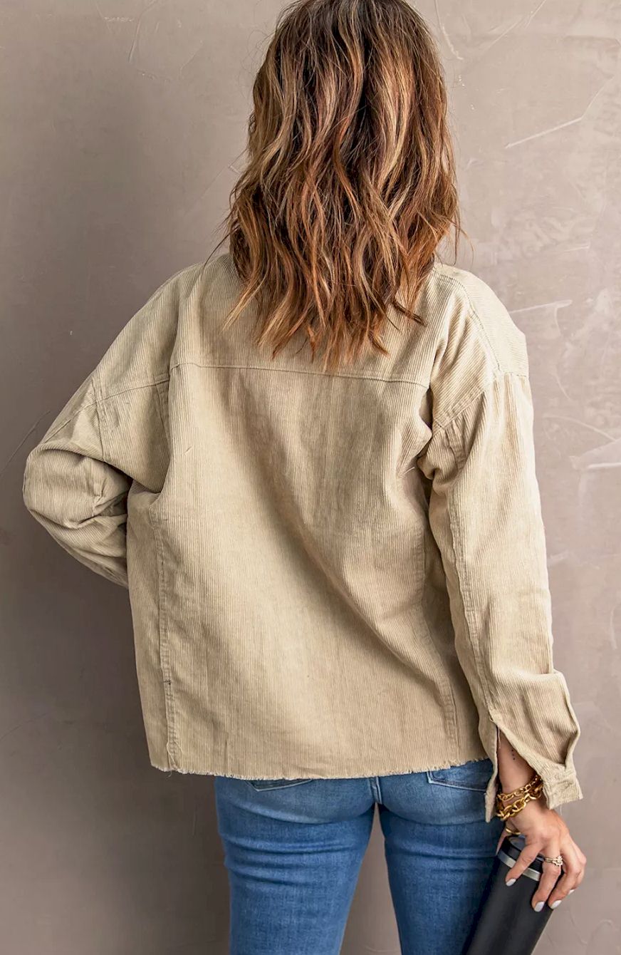 Corduroy Pocket Buttoned Jacket