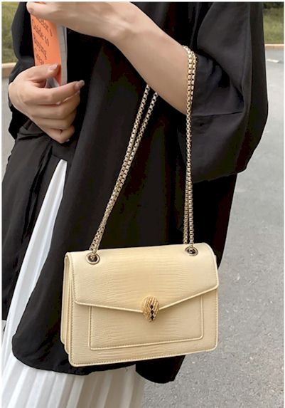 Fashionable New Snakeskin Pattern PU Lock Buckle Crossbody Handbag