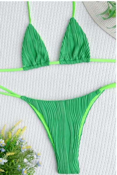 Unpadded Halter-Neck Tied Triangle Sexy Hot Bikini Sets