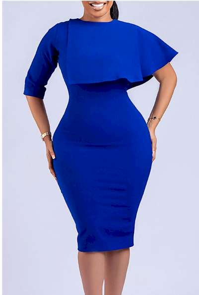 Stunning Stretchy Zip-Up Midi Dress