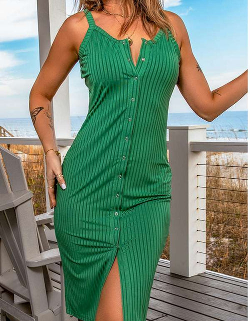 Load image into Gallery viewer, Chic Ribbed Sleeveless Bodycon Midi Dress
