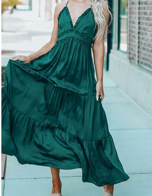 Load image into Gallery viewer, CrissCross Back Sleeveless Tiered Maxi Dress
